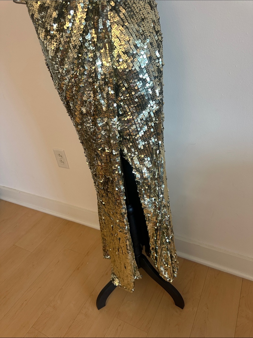 Mac Duggal Gold Sequin One-Shoulder Evening Gown - Picture 6 of 6